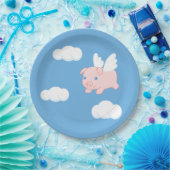 Fliegendes Schwein - Niedliches Schwein mit Flügel Pappteller (Party)