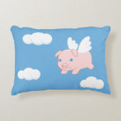 Fliegendes Schwein - Niedliches Schwein mit Flügel Zierkissen (Vorderseite)