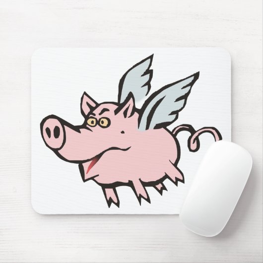 fliegendes Schwein Sau flying pig hog Mousepad (Mit Mouse)