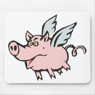fliegendes Schwein Sau flying pig hog Mousepad