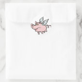 fliegendes Schwein Sau flying pig hog Runder Aufkleber (Tasche)