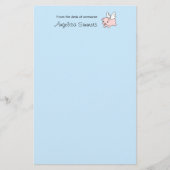 Fliegendes Schwein - Schwein mit Flügeln auf blau Briefpapier (Vorderseite)