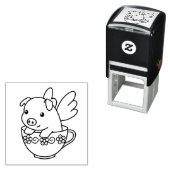 Fliegendes Schwein - Schwein mit Flügeln in einem Permastempel (Beispiel)