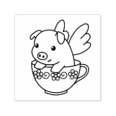 Fliegendes Schwein - Schwein mit Flügeln in einem Permastempel (Design)