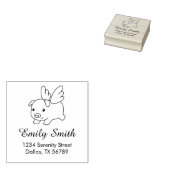 Fliegendes Schwein - Schwein mit Wings-Adresse Gummistempel (Stempel)