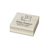 Fliegendes Schwein - Schwein mit Wings-Adresse Gummistempel (Stempel)