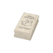 Fliegendes Schwein - Schwein mit Wings-Adresse Gummistempel (Stempel)