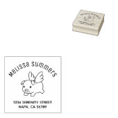 Fliegendes Schwein, Schwein mit Wings-Arkadadresse Gummistempel (Stempel)