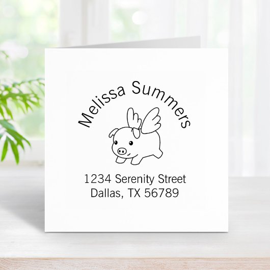 Fliegendes Schwein, Schwein mit Wings-Arkadadresse Gummistempel