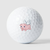 Fliegendes Schwein Schweinchen mit Flügeln Golfball (Vorderseite)