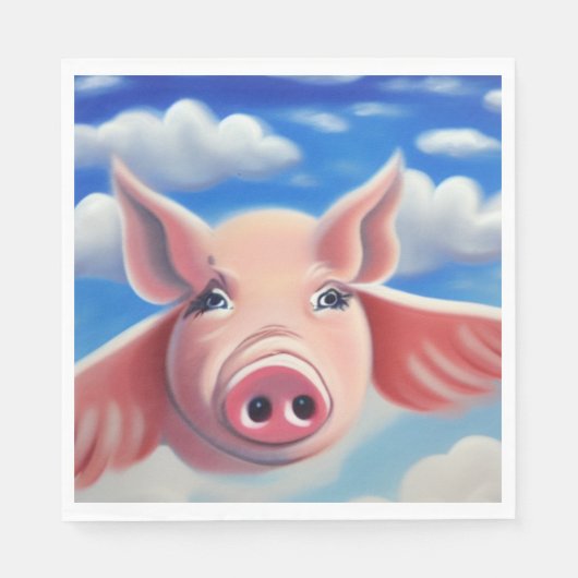 Fliegendes Schwein Serviette (Vorderseite)