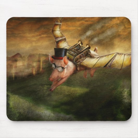 Fliegendes Schwein - Steampunk - Das fliegende Sch Mousepad (Vorne)