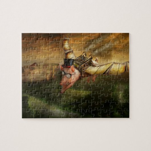 Fliegendes Schwein - Steampunk - Das fliegende Sch Puzzle (Horizontal)