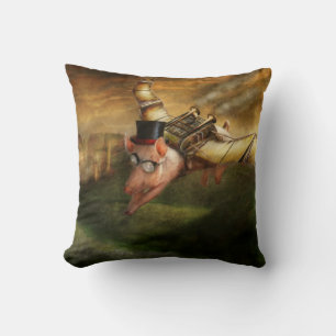 Fliegendes Schwein - Steampunk - Die fliegenden Sc Kissen