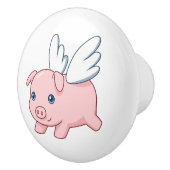 Fliegendes Schwein - Süßes Ferkel mit Flügeln Keramikknauf (Rechts)