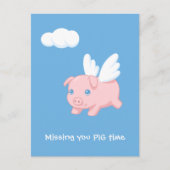 Fliegendes Schwein Vermisst Postkarte (Vorderseite)