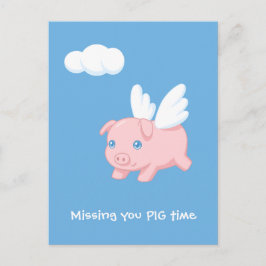 Fliegendes Schwein Vermisst Postkarte