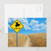 Fliegendes-Schwein-Wegweiser-Postkarte Postkarte (Vorne/Hinten)