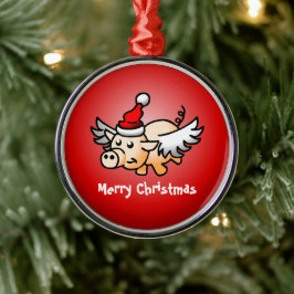 Fliegendes Schwein Weihnachten Ornament Aus Metall