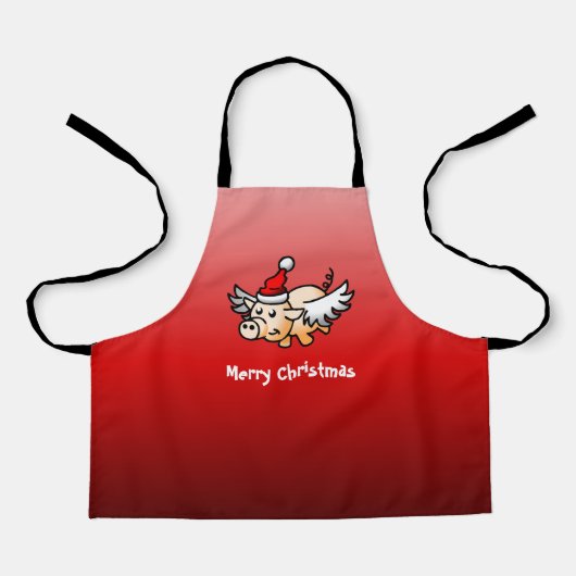 Fliegendes Schwein Weihnachten Schürze (Vorderseite)
