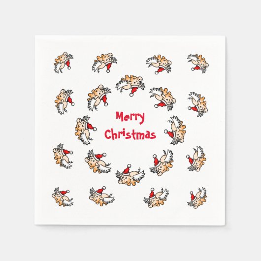 Fliegendes Schwein Weihnachten Serviette (Vorderseite)