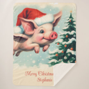 Fliegendes Schwein Weihnachten Sherpadecke