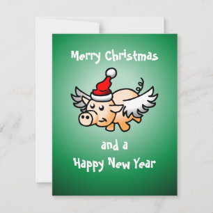 Fliegendes-Schwein-Weihnachtskarte Feiertagskarte