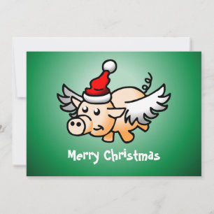 Fliegendes-Schwein-Weihnachtskarte Feiertagskarte