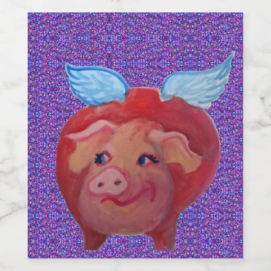 Fliegendes Schwein Weinetikett (Einzelnes Label)