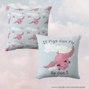 Fliegendes-Schwein-Wurfkissen Kissen