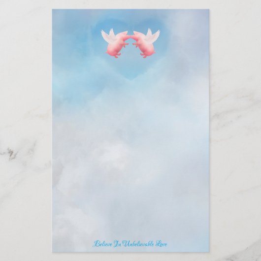 Fliegendes Schweine - Unglaubliche Liebe Briefpapier (Vorderseite)