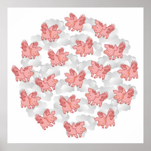 Fliegendes Schweineplakat Poster