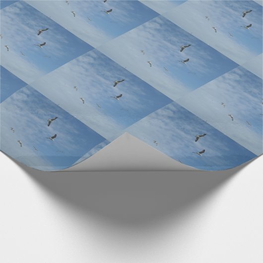 Fliegendes Seagulls Wrapping Paper Geschenkpapier (Ecke)