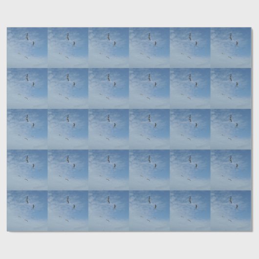 Fliegendes Seagulls Wrapping Paper Geschenkpapier (Flach)