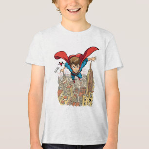 Fliegendes Super-Jungen-Cartoon-T-Shirt – Dynamisc Tri-Blend Shirt
