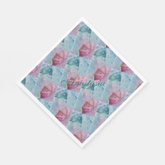 FLIEGENDES UMBRELLAS-MONOGRAMM-PARTY SERVIETTE (Ecke)