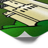 Fliegendes Unicorn & Castle Fantasy Kunst, Dichtun Poster (Ecke)