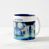 Fliegendes Unicorn Wasserfall Fantasy Personalisie Zweifarbige Tasse (VorderseiteRechts)
