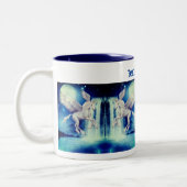 Fliegendes Unicorn Wasserfall Fantasy Personalisie Zweifarbige Tasse (Links)