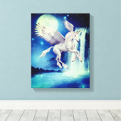 Fliegendes Unicorn Waterfall Fantastische Bergwelt Leinwanddruck (Insitu (Holzboden))