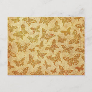 Fliegendes Vintage-Schmetterlingsmuster Postkarte