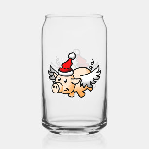 Fliegendes Weihnachtsschwein Dosenglas