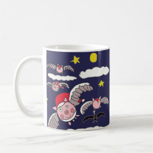 Fliegendes Weihnachtsschwein Kaffeetasse