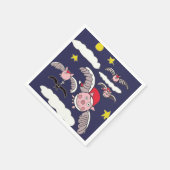 Fliegendes Weihnachtsschwein Serviette (Ecke)