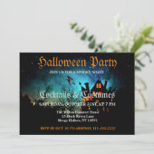 Fliegendes Witch Spooky Halloween-Party Einladung (Stehend Vorderseite)