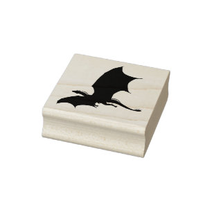 Fliegendracheschwarz-Silhouetteform Gummistempel