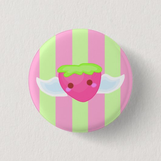 Fliegenerdbeerknopf! Button (Vorderseite)