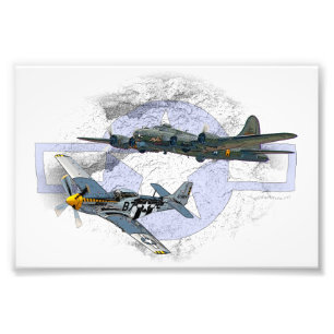 Fliegeneskorte des Mustangs P-51 Fotodruck