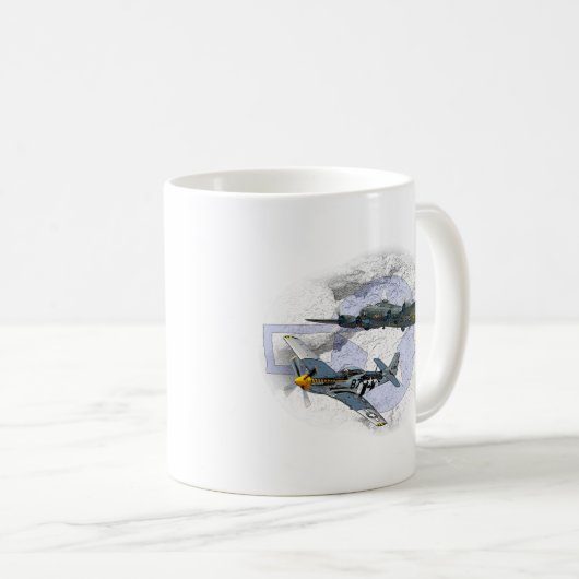 Fliegeneskorte des Mustangs P-51 Kaffeetasse (VorderseiteRechts)