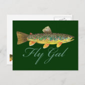 Fliegenfisch Postkarte (Vorne/Hinten)